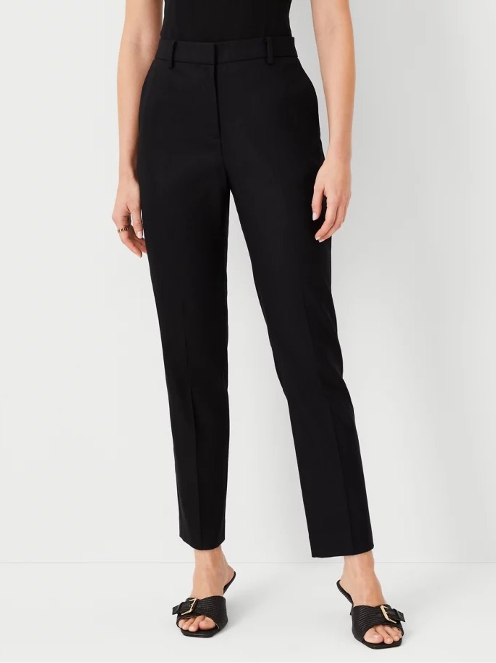 Ann Taylor The Petite High Rise Ankle Pant In Linen Twill - Curvy Fit, Size 0P